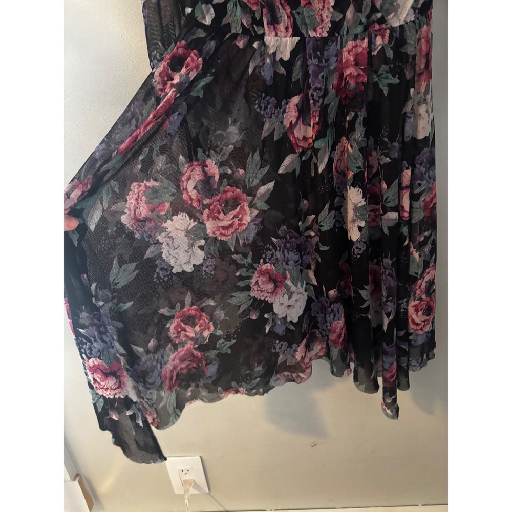 Bongo Festival Mesh Wrap Dress Whimsigoth Floral Fairy Small - Picture 5 of 8